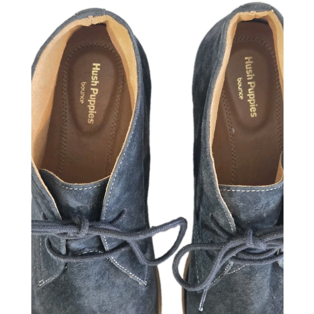 Women's Suede Chukka Boots 9.5 Hush Puppies Navy Blue Bailey Ankle Mod Preppy - Picture 13 of 14